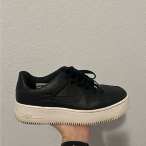 Nike Black and White Platform Sneakers 9